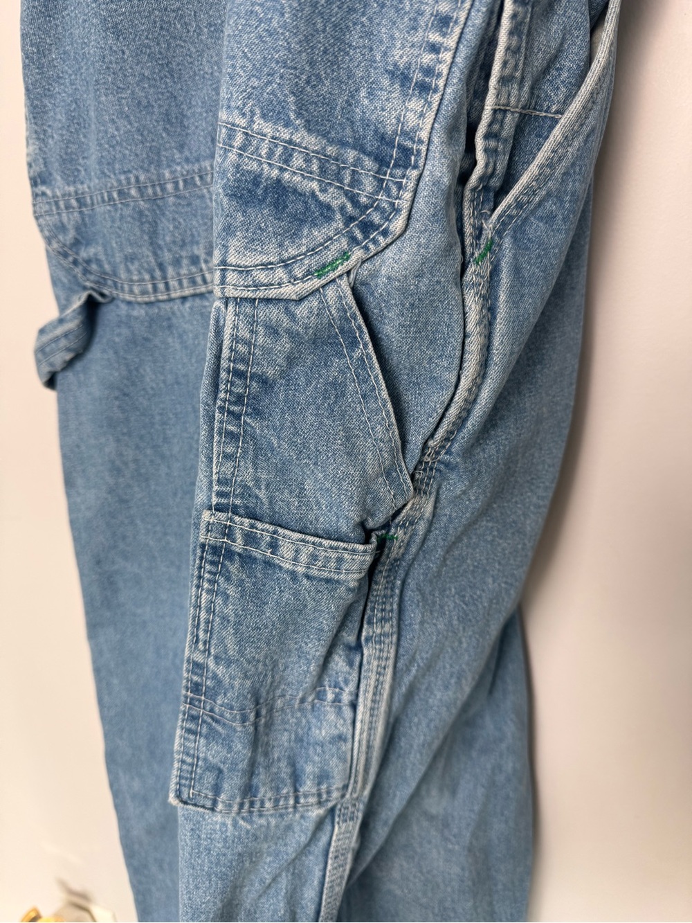 Key Imperial Denim Bib Overalls W32 L32 Vintage Workwear Carpenter 100% Cotton - Picture 7 of 10